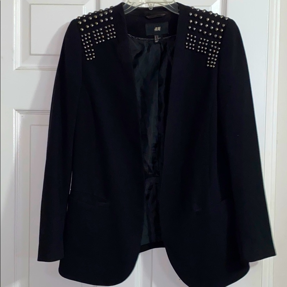 Black Blazer with Shoulder Detail